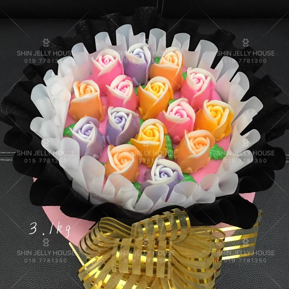 C008 立体玫瑰花花束燕菜 3d Rose Jelly Bouquet