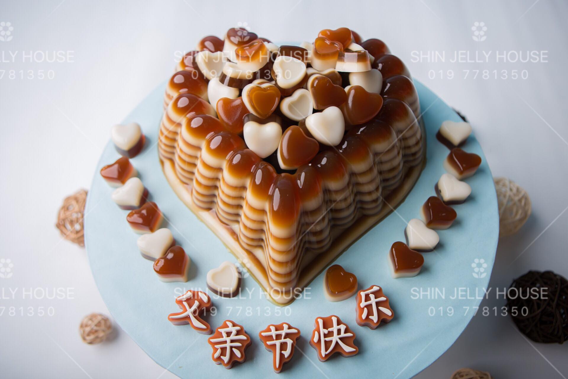 【P003】 心形椰糖椰香燕菜蛋糕 "Love Sharp Gula Melaka Jelly Cake"