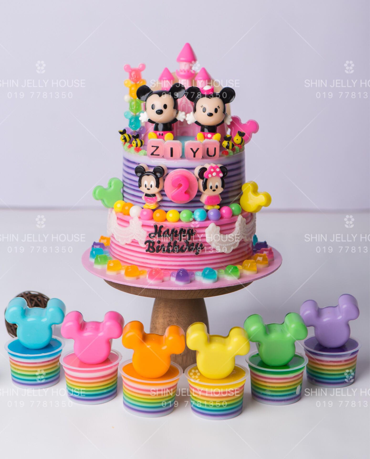 【C011】 米奇米妮燕菜蛋糕 "Mickey Minnie Mouse Jelly Cake"