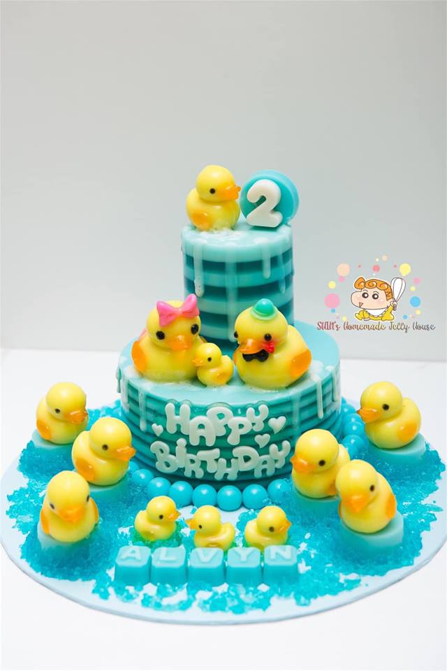 【C004】 可爱鸭子家庭燕菜蛋糕 "Cutie Duck Family Jelly Cake"