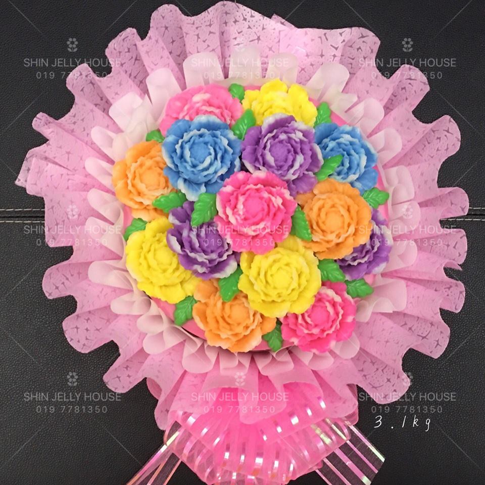 C008 立体玫瑰花花束燕菜 3d Rose Jelly Bouquet