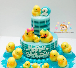 【C004】 可爱鸭子家庭燕菜蛋糕 "Cutie Duck Family Jelly Cake"