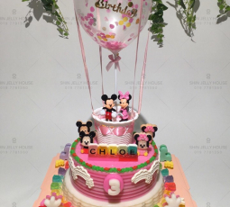 【C006】 热气球米奇米妮燕菜蛋糕 "Hot Air Balloon Mickey Mini Mouse Jelly Cake"